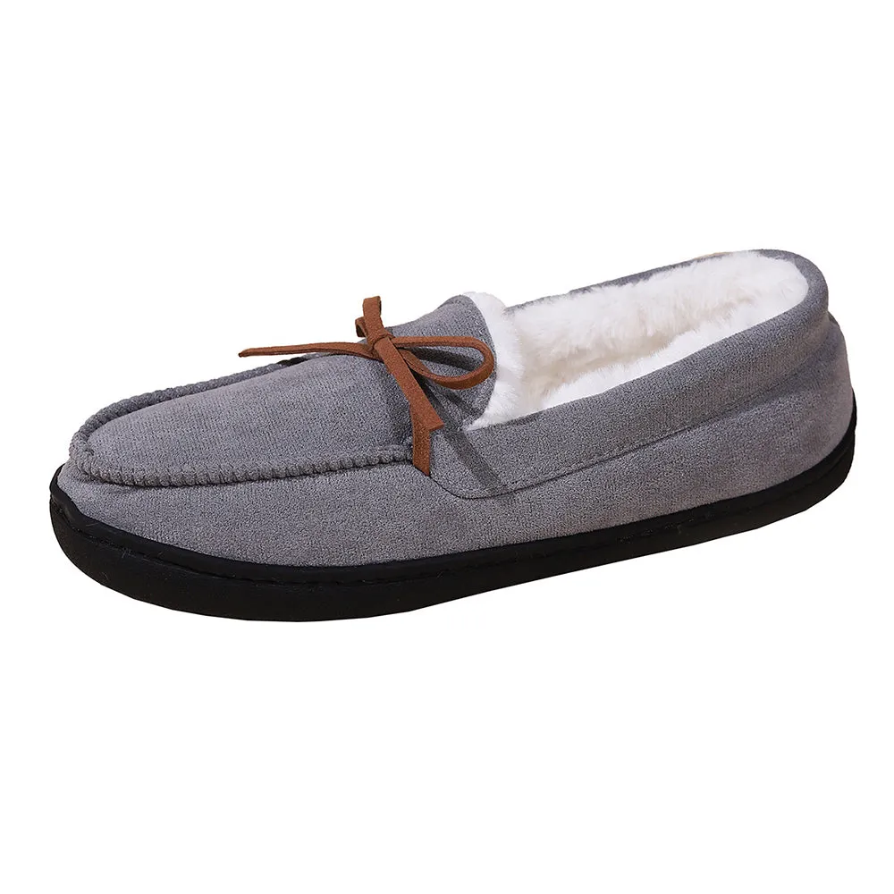 Winter Warm Sherpa Moccasin Slippers Comfy Ladies Women Casual Shoes Grey Strawberry Slides
