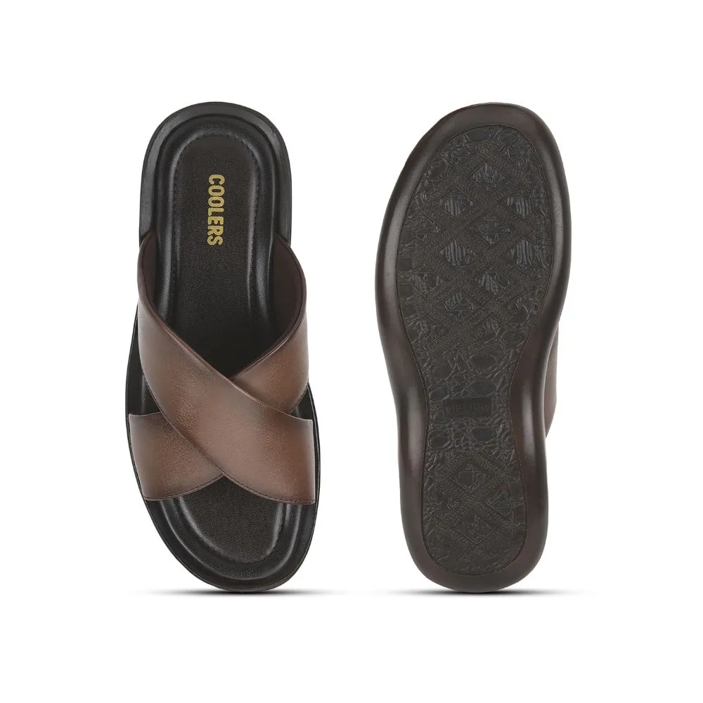 Sandals Lagoon Slide Sandal Coolers Casual Slippers For Men (Tan) CROSS-1E By Liberty