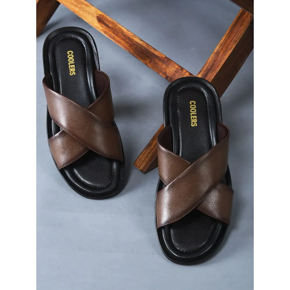 Bombas Gripper Slippers Coolers Casual Slippers For Men (Tan) CROSS-1E By Liberty