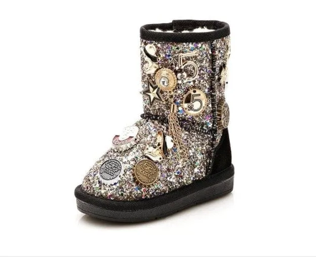 Adidas Shell Toe Shoes Fashionable Kids Badges Boots