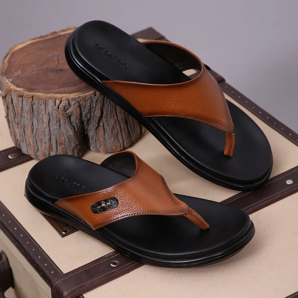 Feathers Mcgraw Slippers Healers Casual Tan Slipper For Men MDL-05 By Liberty