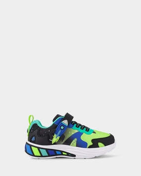 LeatherUpper running in dark colors Arlo Black/Green Multi