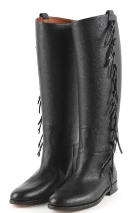 Valentino BNIB Leather Fringe Trim Accent Riding Boots - Size 37 Adidas Originals Samba Soccer Shoe