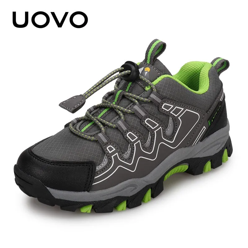 UOVO 2022 New Boys Girls Sports Children Footwear Outdoor Breathable Kids Hiking Shoes Spring And Autumn Sneakers Eur #27-39 Hiking Boots High Or Low
