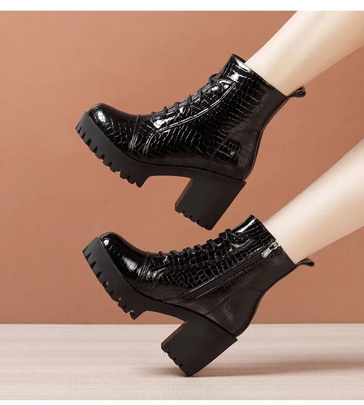 Messi Football Shoes Adidas USS Shoes Elvys Women's Platform Patent Boots