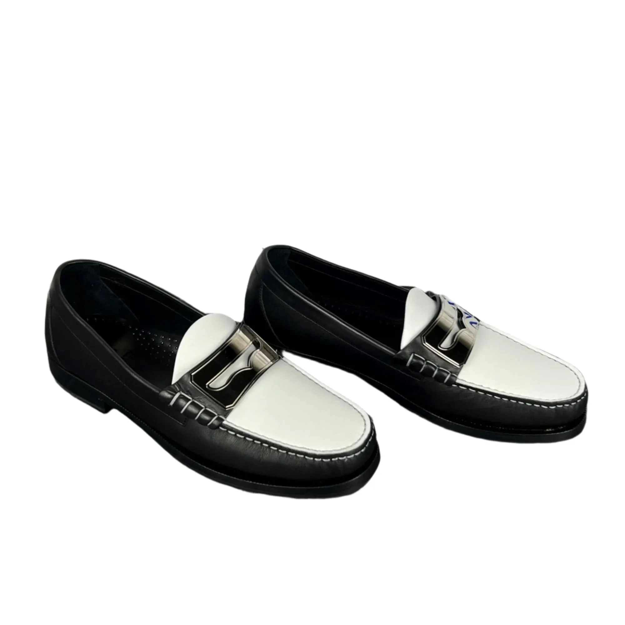 Buscemi Men's Town Loafer Black/White Leather Loafers Loro Piana Loafers