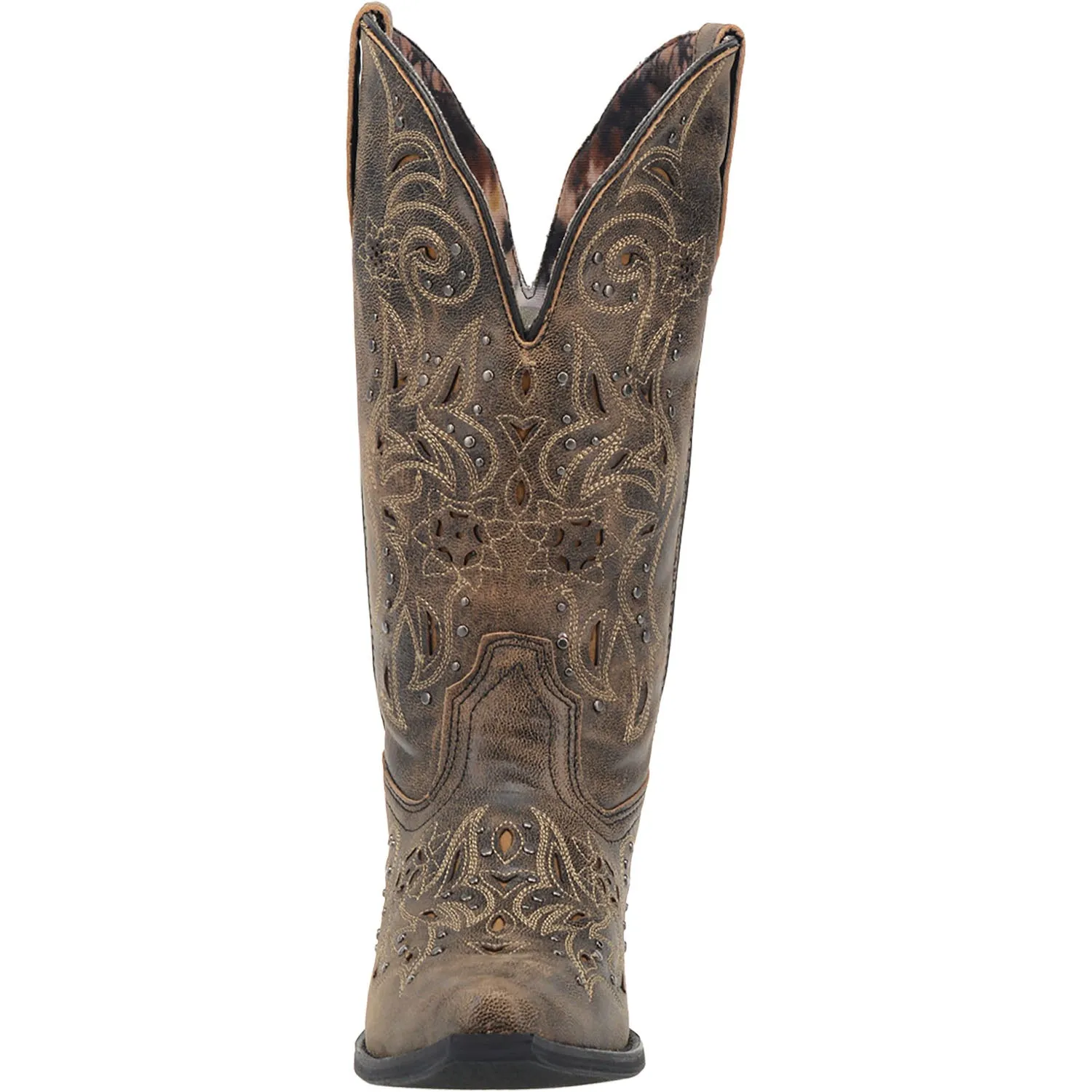 Laredo Womens Vanessa Cowboy Boots Leather Black/Tan Gator Cowboy Boots