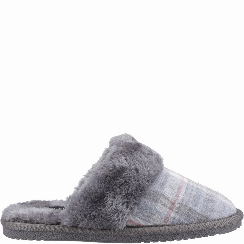 Hush Puppies Arianna Plaid Slipper Elastic Fit Slip-On Footwear