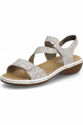 Rieker Ladies 659C7-81 Pattern/White Sandal Active Fit