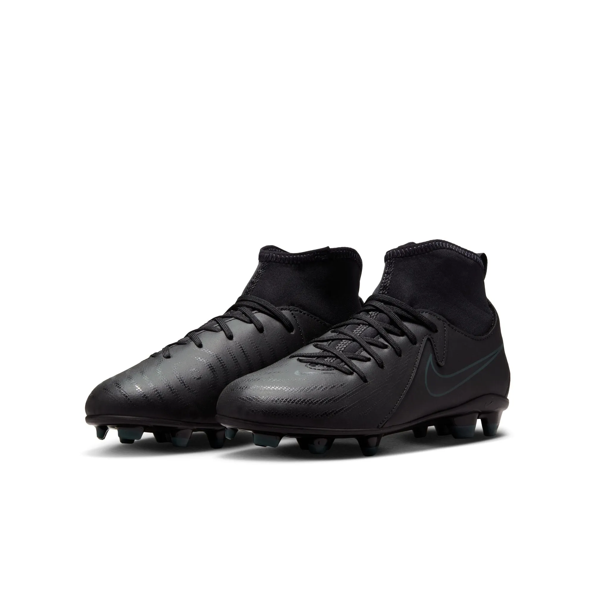 New Soccer Cleats 2014 Nike Junior Phantom Luna II Academy MG High-Top Soccer Cleats - Black/ Black Deep Jungle