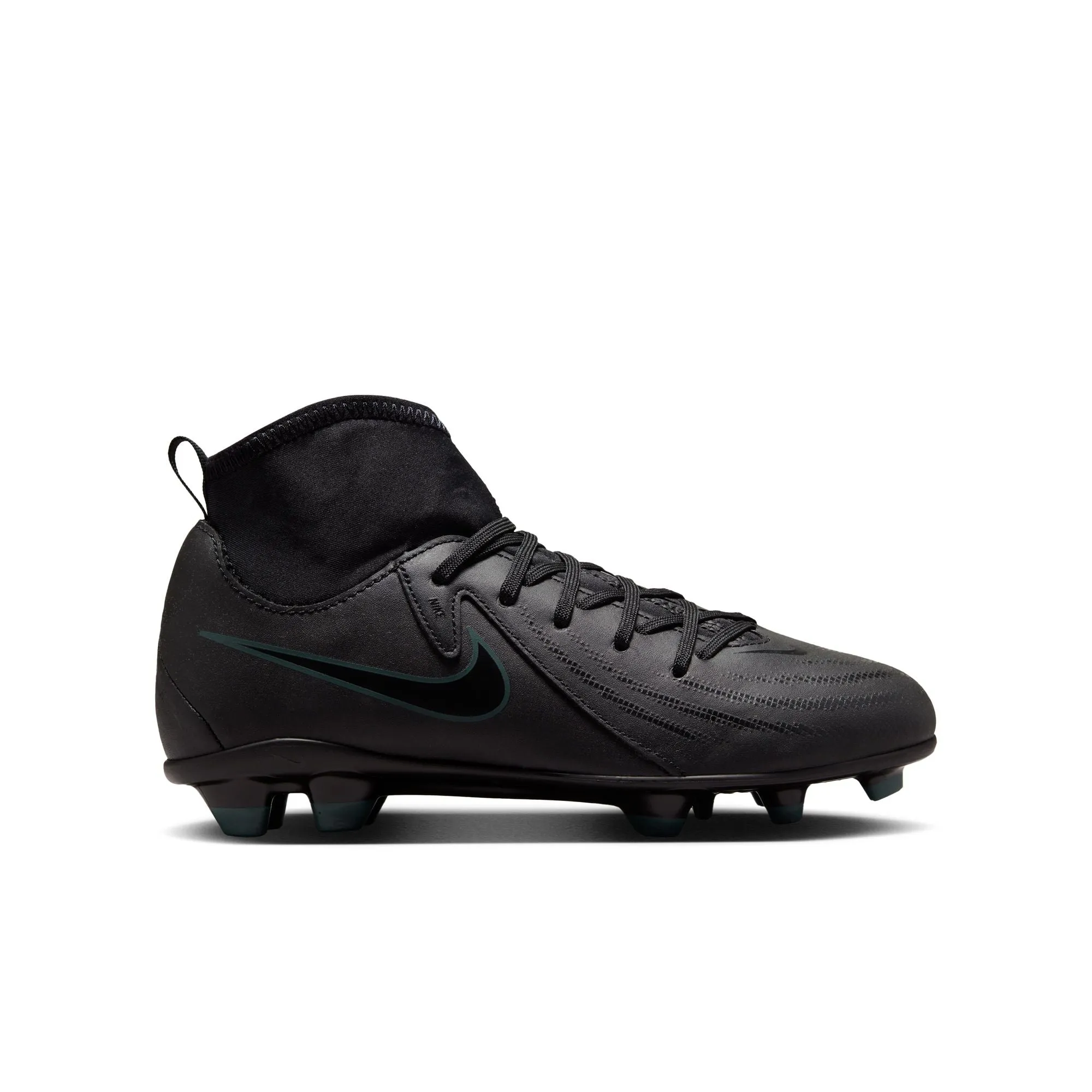 Pastel Soccer Cleats Nike Junior Phantom Luna II Academy MG High-Top Soccer Cleats - Black/ Black Deep Jungle