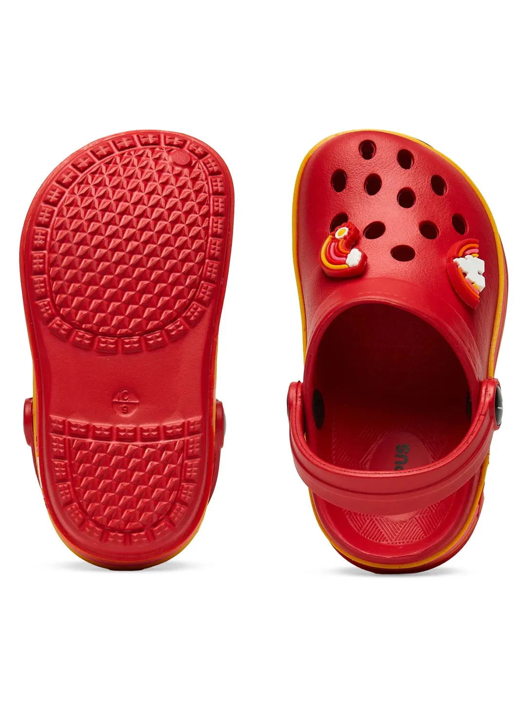 Slide On Sandals Leather GC-9001K Red Kid's Clogs