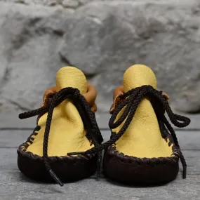 Wapsi "Harvest" in Tan and Brown Leather Ugly Christmas Slippers