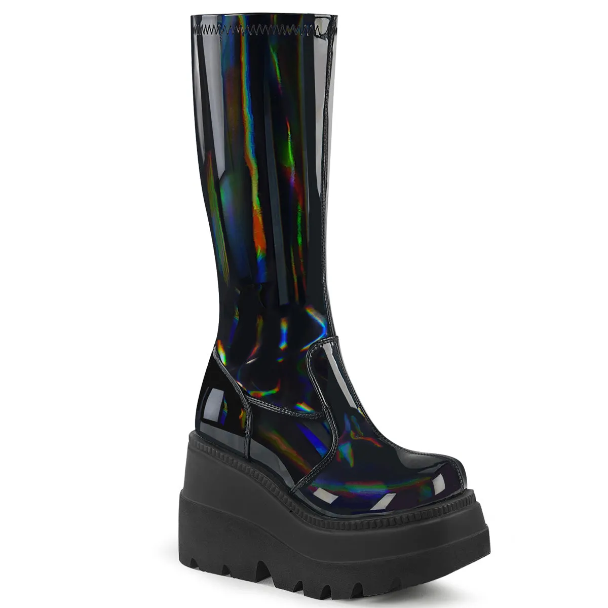 4 Inch Wedge SHAKER-65 Black Patent Holo Best Lightweight Work Boots
