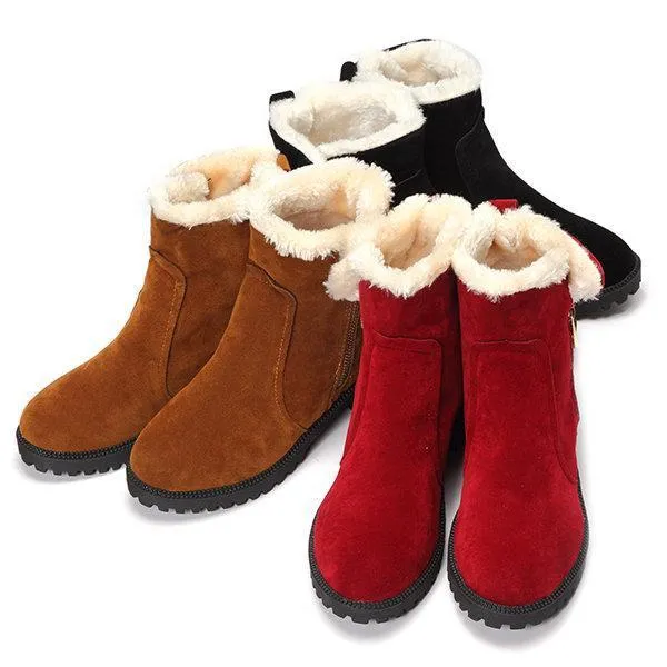 Warm Scrub Short Boots Side Zipper Mid Heel Ankle Shoes Waterproof Adidas Shoes