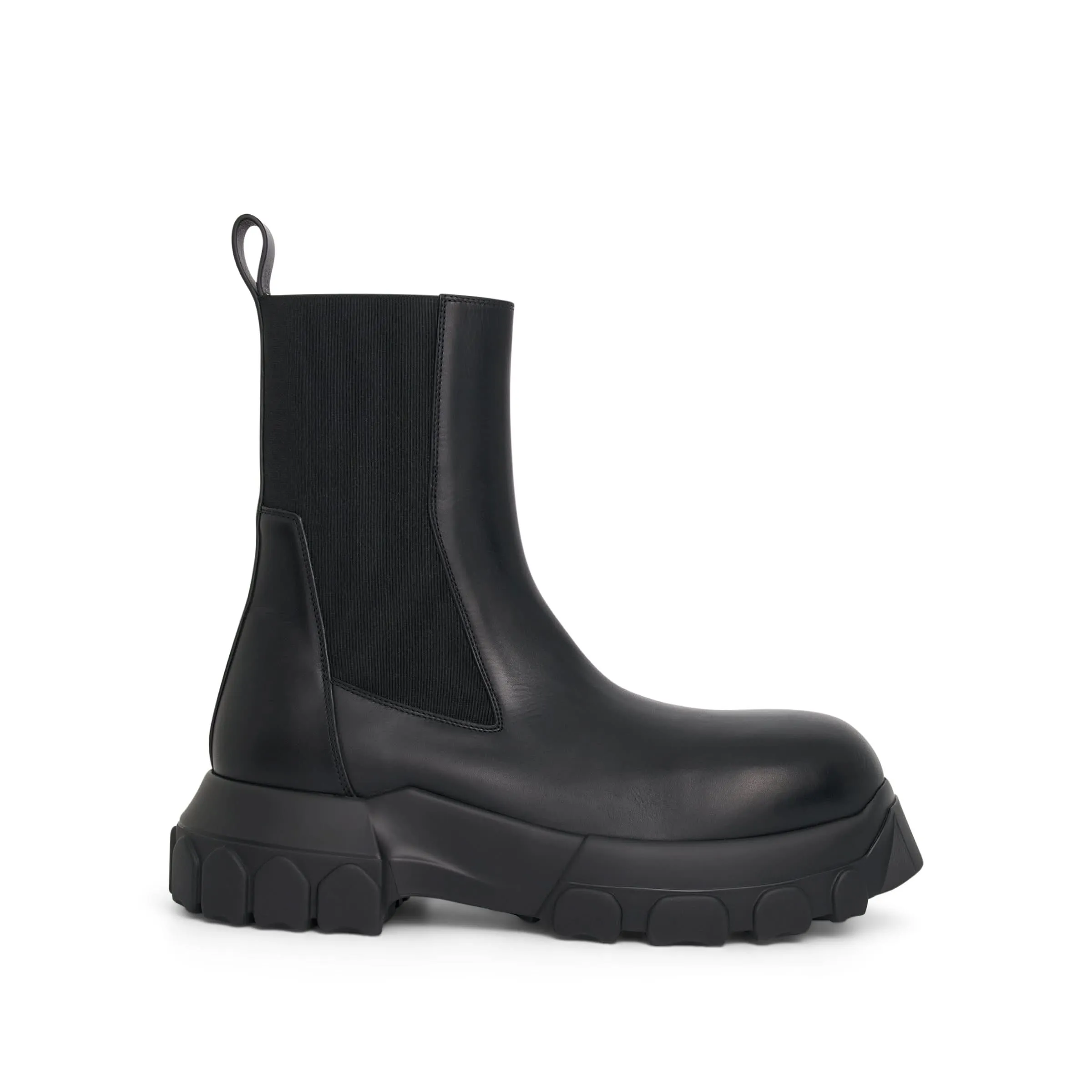 Texan Boots Washed Calf Beatle Bozo Tractor Boots in Black