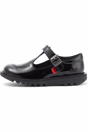 Comfortable fit Padded Tongue Kickers Kick T Black Patent