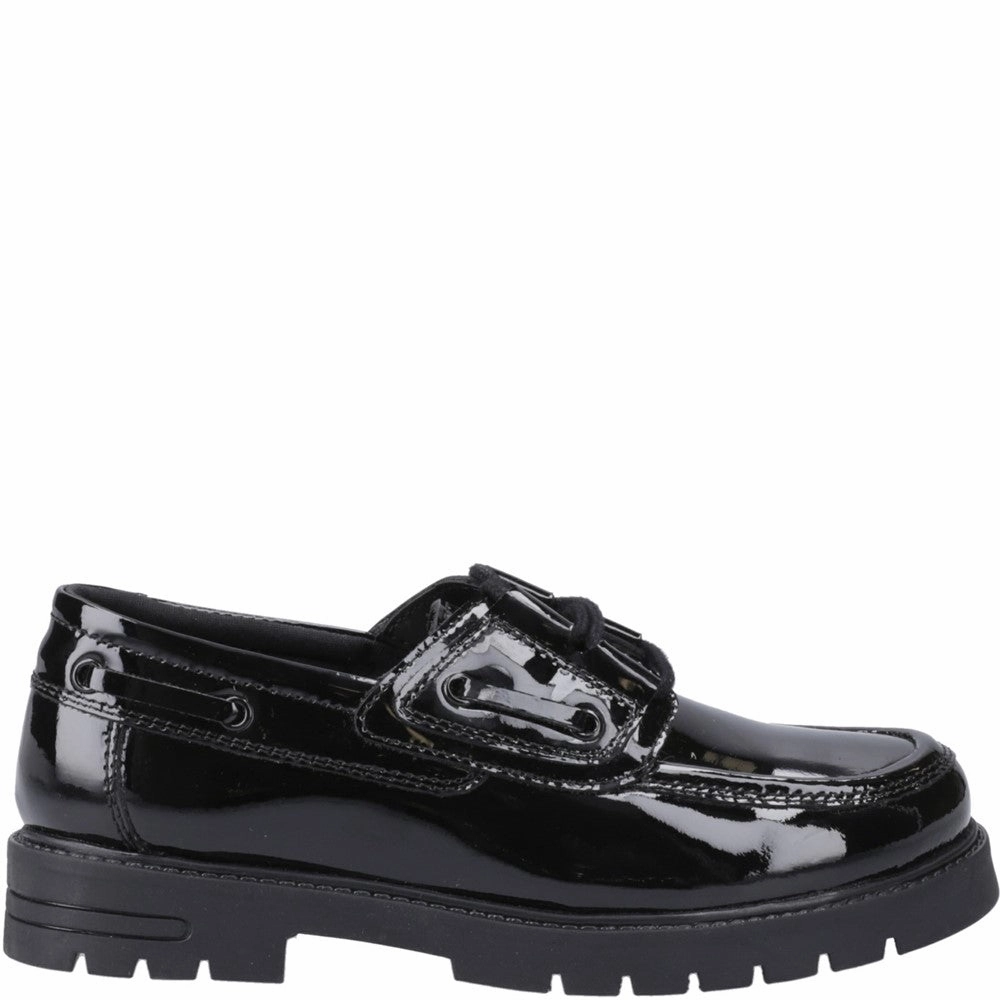 Good Traction Ergonomic Shape Hush Puppies Lucy Patent Senior School Shoes