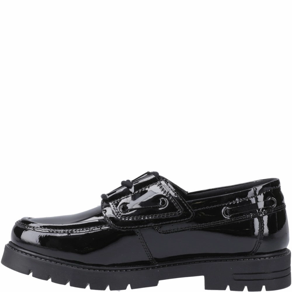 Hush Puppies Lucy Patent Senior School Shoes Practical Comfort Strap