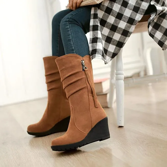 Wedge Zipper Tassels Mid Calf Boots Adidas Retrocross Golf Shoes