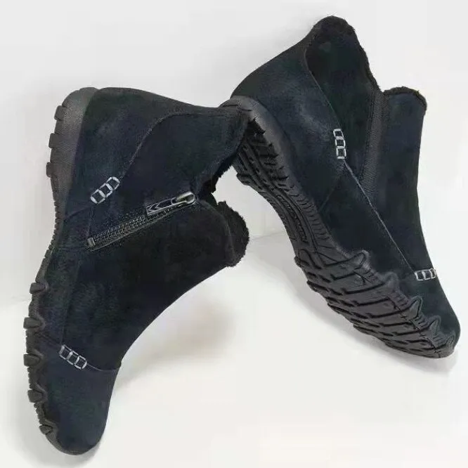 Cheap Waterproof Snow Boots Wenkouban Christmas Gift Casual Snow Boots Women 2021 New Thick Velvet Zipper Boots Winter Fashion Boots Warmth Flat Heel Ankle Boots Botas De Mujer