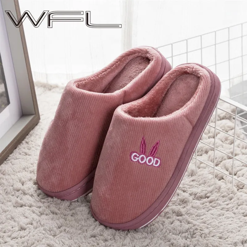 Different Types Of Slippers WFL Women Shoes Warm At Home Winter Slippers Soft Thick Non-slip Bottom House Slippers Indoors