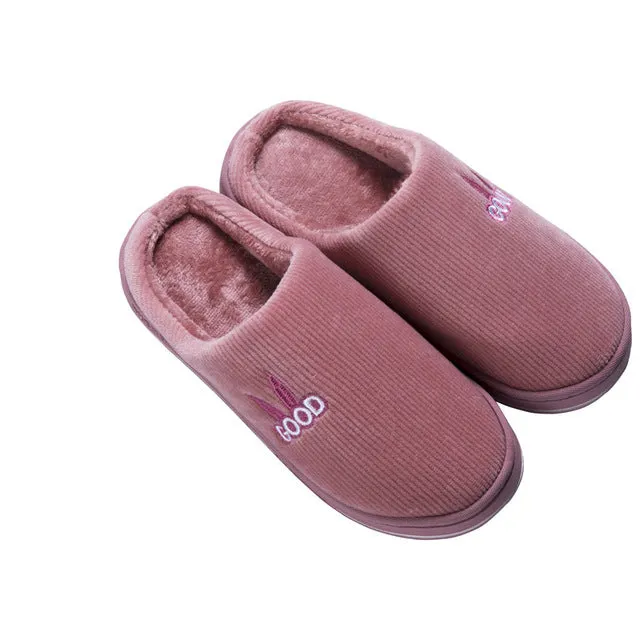 Ballet Slippers Canvas WFL Women Shoes Warm At Home Winter Slippers Soft Thick Non-slip Bottom House Slippers Indoors