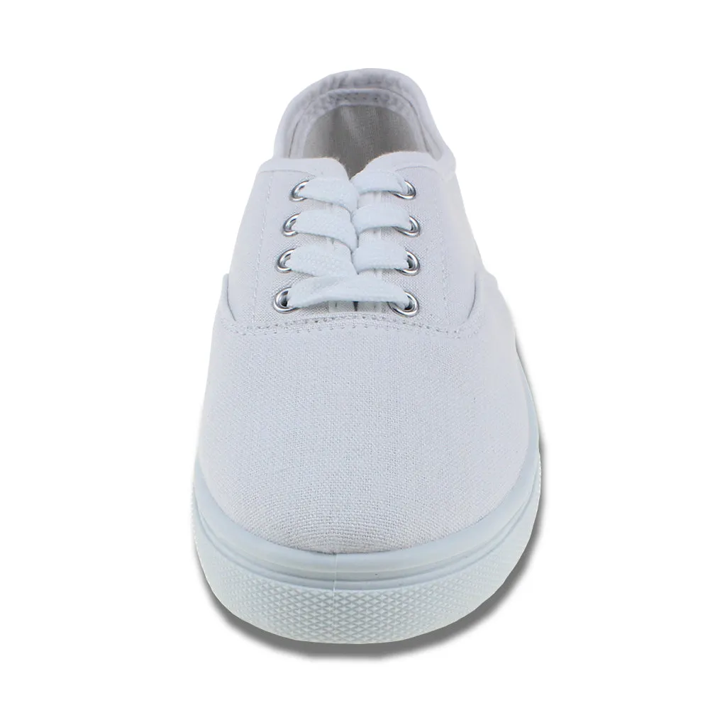 White Lace up Sneakers Canvas Unisex Shoes(Little Kid/Big Kid) Asics Gel Cumulus 15 Running Shoes