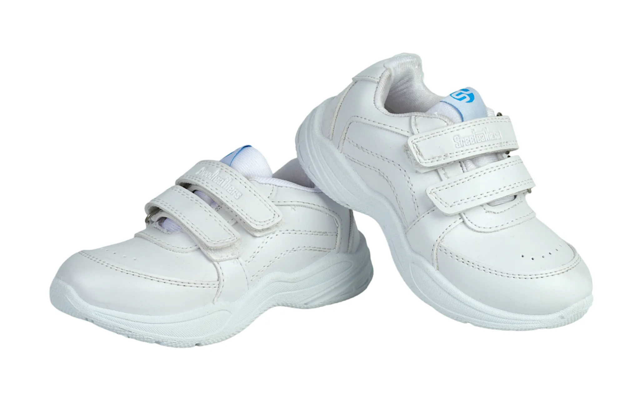 Steel Toe Slip Resistant Boots White Velcro School Shoes for Kids 57006