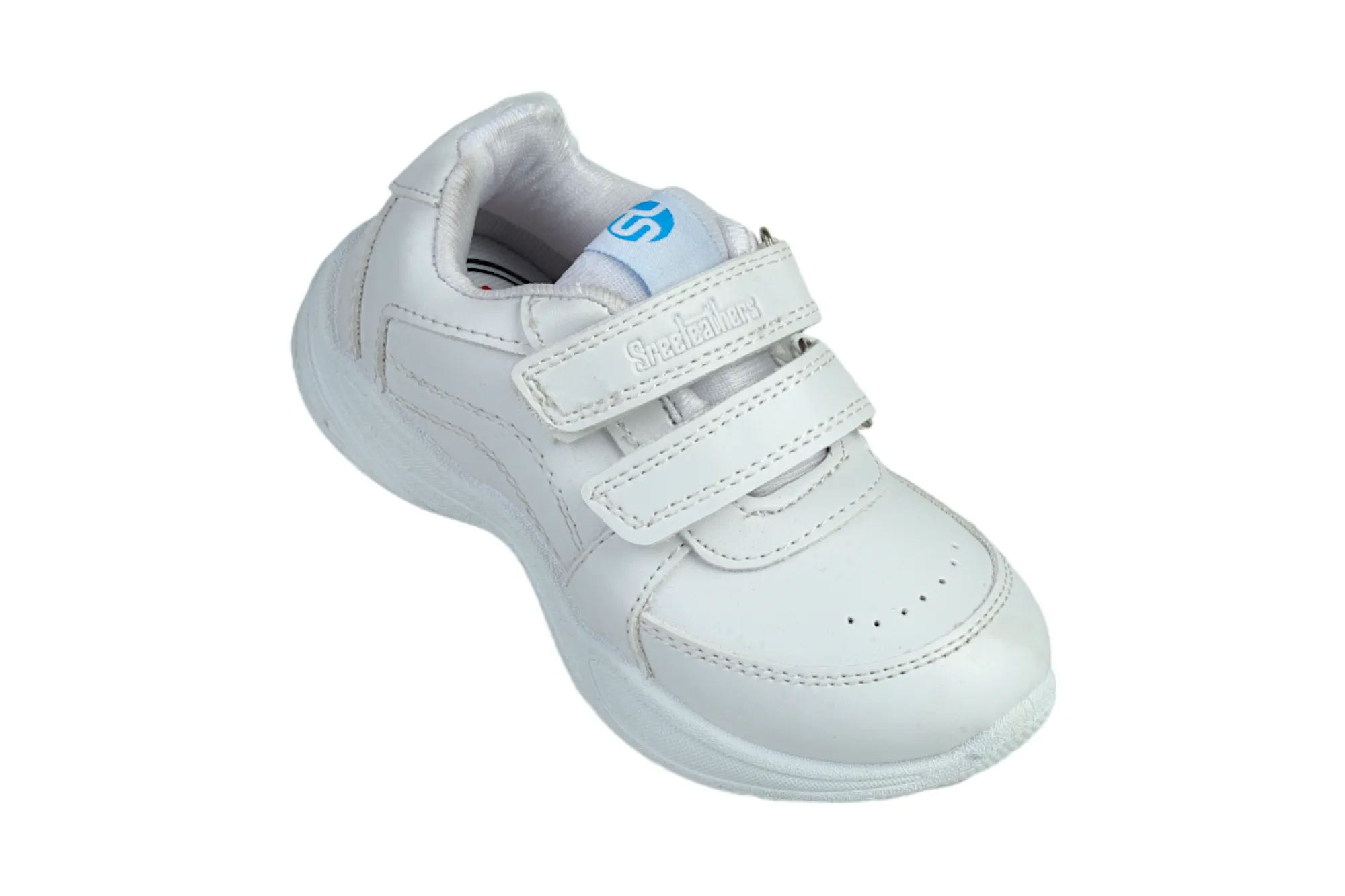 White Velcro School Shoes for Kids 57006 Grey Western Boots