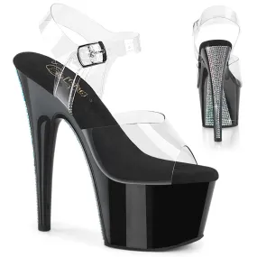 ADORE-708CRS-2 Pleaser Clear/Black/Silver Sexy Platform Shoes (Pole Dancing Heels) Best Asics Shoes For Table Tennis