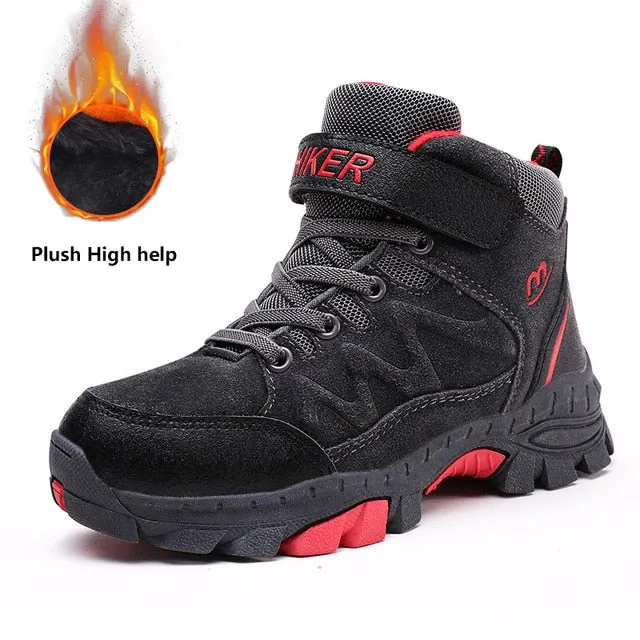 Winter Boots for Boys Kids Snow Shoes Teenagers Children Hiking Shoes Walking Climbing Sneakers CN size 31- 40 Hiking Boots Gore Tex