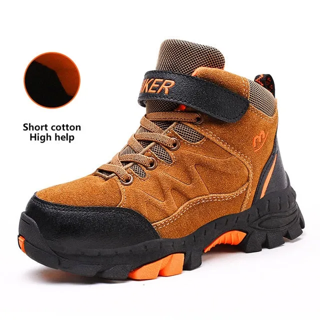 Winter Boots for Boys Kids Snow Shoes Teenagers Children Hiking Shoes Walking Climbing Sneakers CN size 31- 40 Simple Hiking Boots
