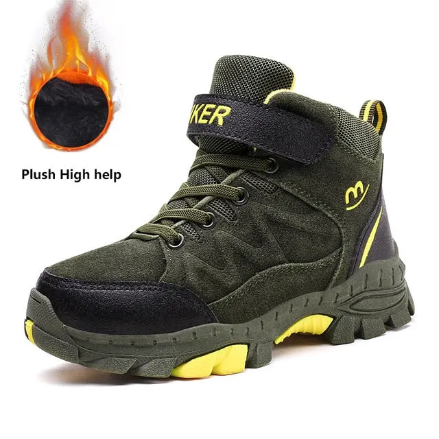 Winter Boots for Boys Kids Snow Shoes Teenagers Children Hiking Shoes Walking Climbing Sneakers CN size 31- 40 Cute Waterproof Hiking Boots