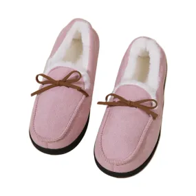 Cars Mater Slippers Winter Warm Sherpa Moccasin Slippers Comfy Ladies Women Casual Shoes Pink