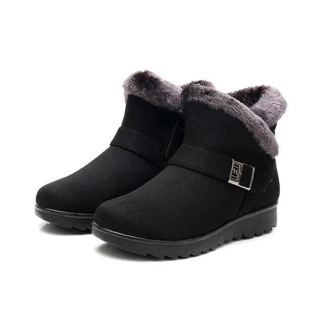 Snow Boots Vs Waterproof Boots Winter Women Ankle Boots