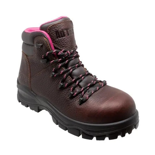 Women 6'' Waterproof Soft Toe Work Boot Brown Leather Boots Work Boots Plantar Fasciitis