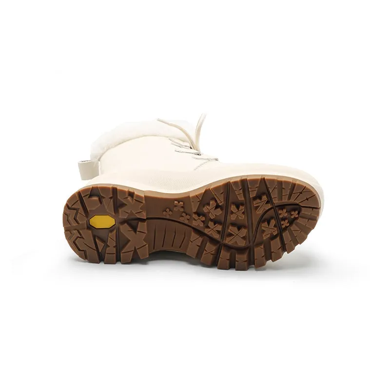 Hi Tec St Moritz Snow Boots Women Leather Chunky Boots With Shearling Lined in Apricot/Beige