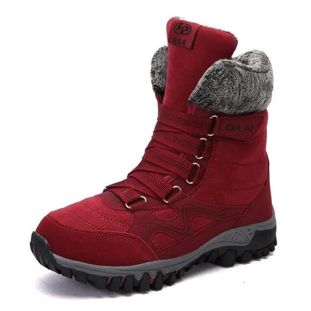 Best Snow Boots For Colorado Women New High Quality Leather Suede Winter Keep Warm Lace-up Waterproof Snow Boots