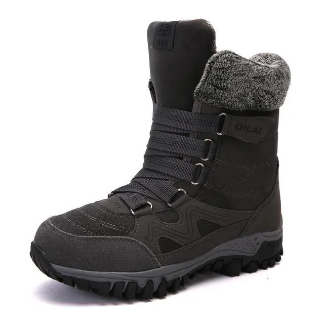 Women New High Quality Leather Suede Winter Keep Warm Lace-up Waterproof Snow Boots Stonz Snow Boots