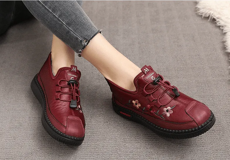 Monster Chunky Loafers Women Soft Warm Loafers for Elderly