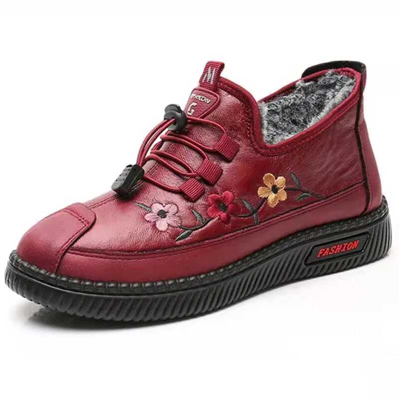 Women Soft Warm Loafers for Elderly Style Chunky Loafers