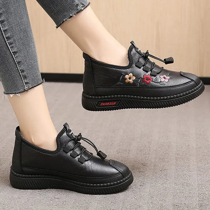 Women Soft Warm Loafers for Elderly Menu