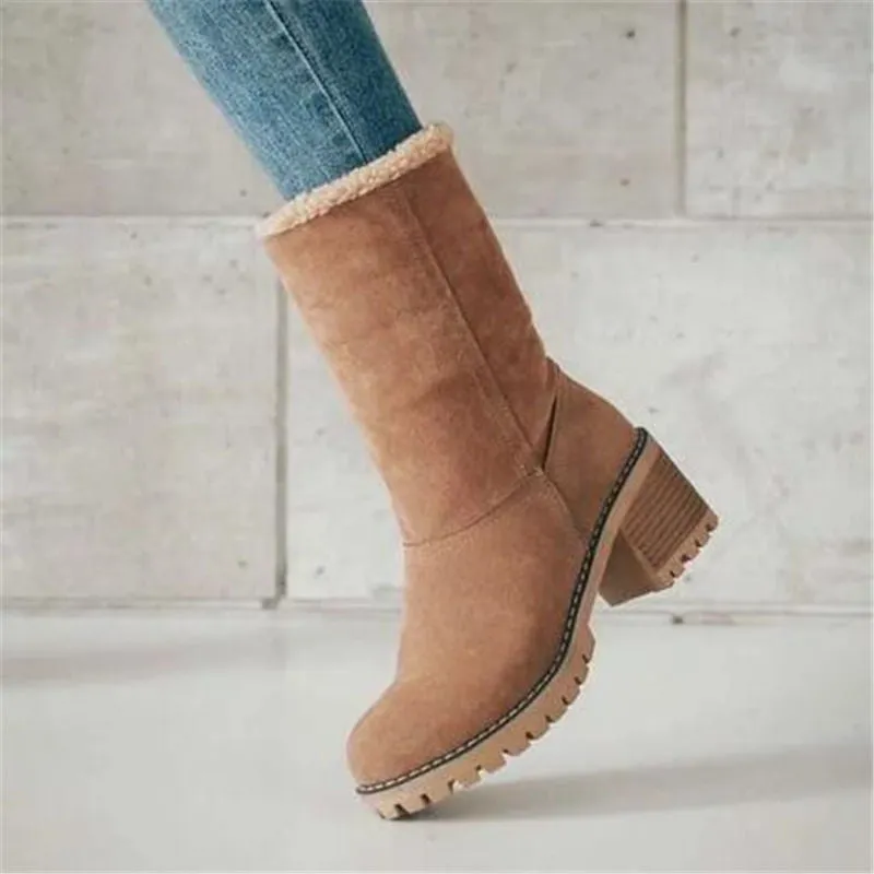 Traction For Snow Boots Women Winter Fur Warm Snow Boots Ladies Warm wool booties Ankle Boot Comfortable Shoes plus size 35-43 Casual Women Mid Boots