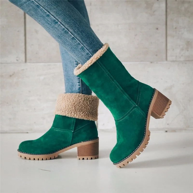 Women Winter Fur Warm Snow Boots Ladies Warm wool booties Ankle Boot Comfortable Shoes plus size 35-43 Casual Women Mid Boots Ankle Winter Snow Boots