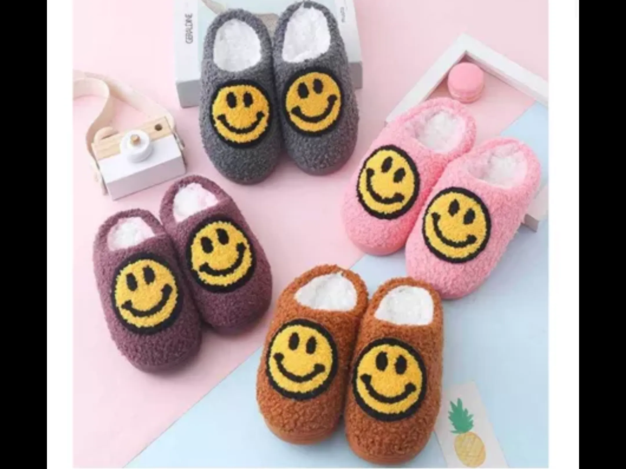 Coraline Cat Slippers  Womens & Kids Smiley Face Slippers - Assorted Colors