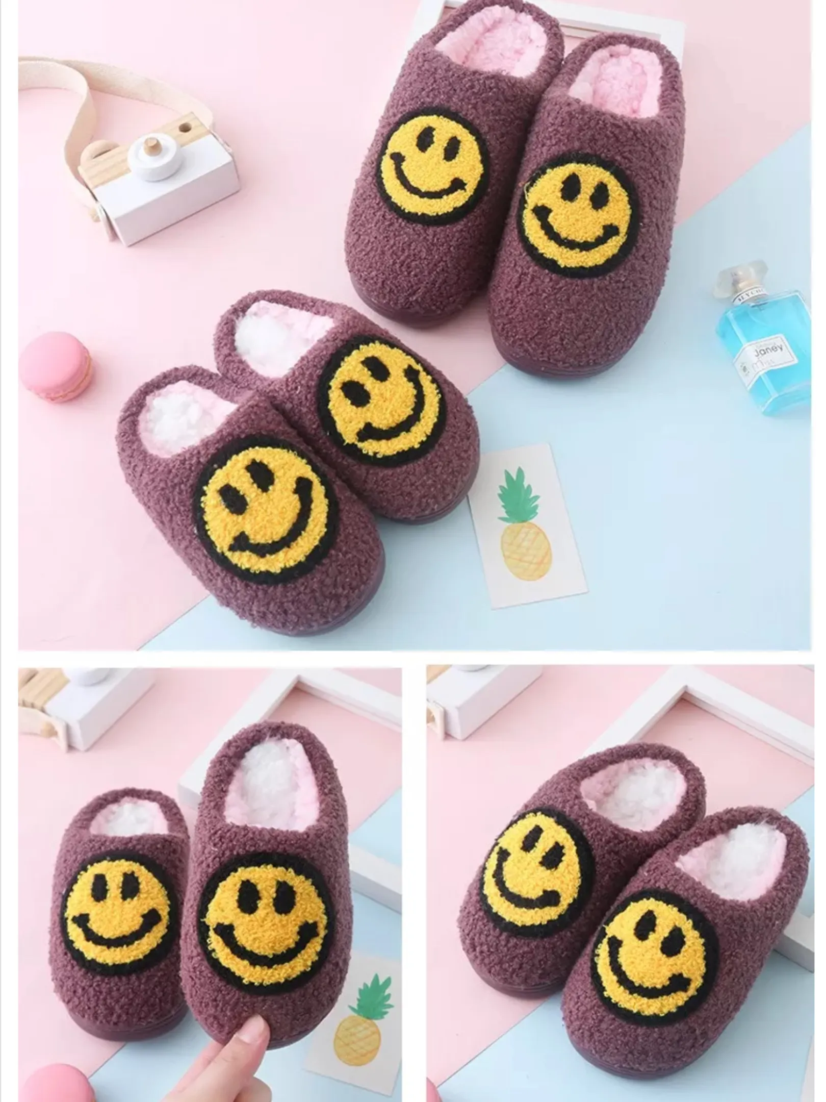 Christmas Tree Slippers  Womens & Kids Smiley Face Slippers - Assorted Colors