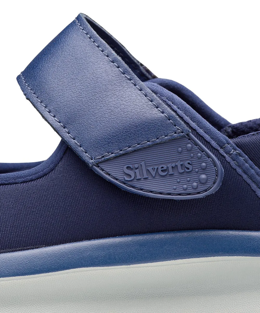 Women's Extra Wide Mary Jane Walking Shoes with Easy Touch Thermal Slippers