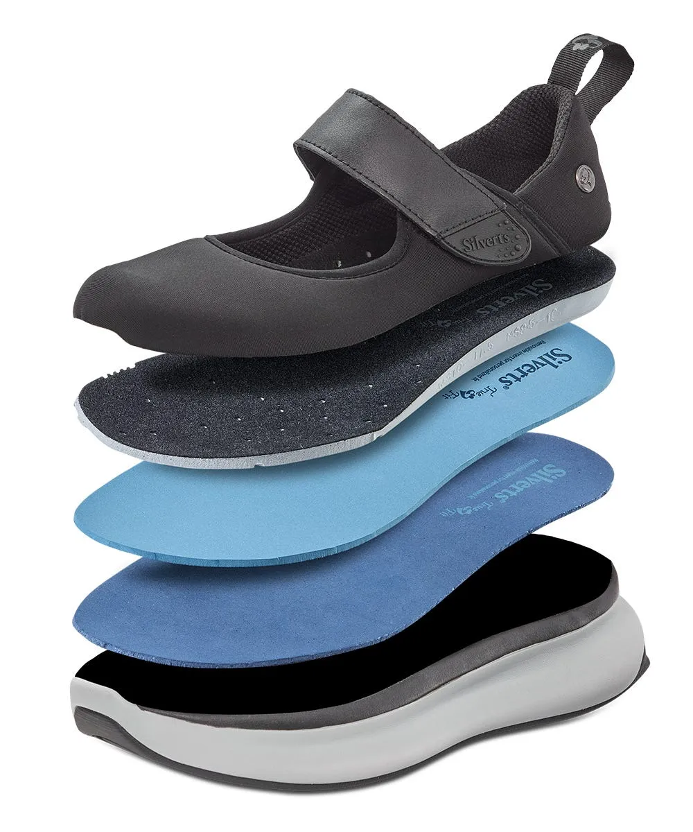 Women's Extra Wide Mary Jane Walking Shoes with Easy Touch Slippers Acorn