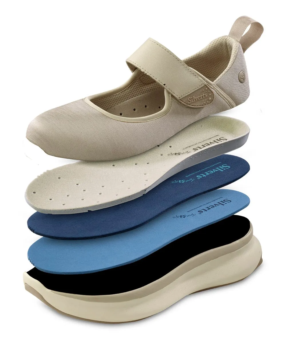 Women's Extra Wide Mary Jane Walking Shoes with Easy Touch Adult Slide